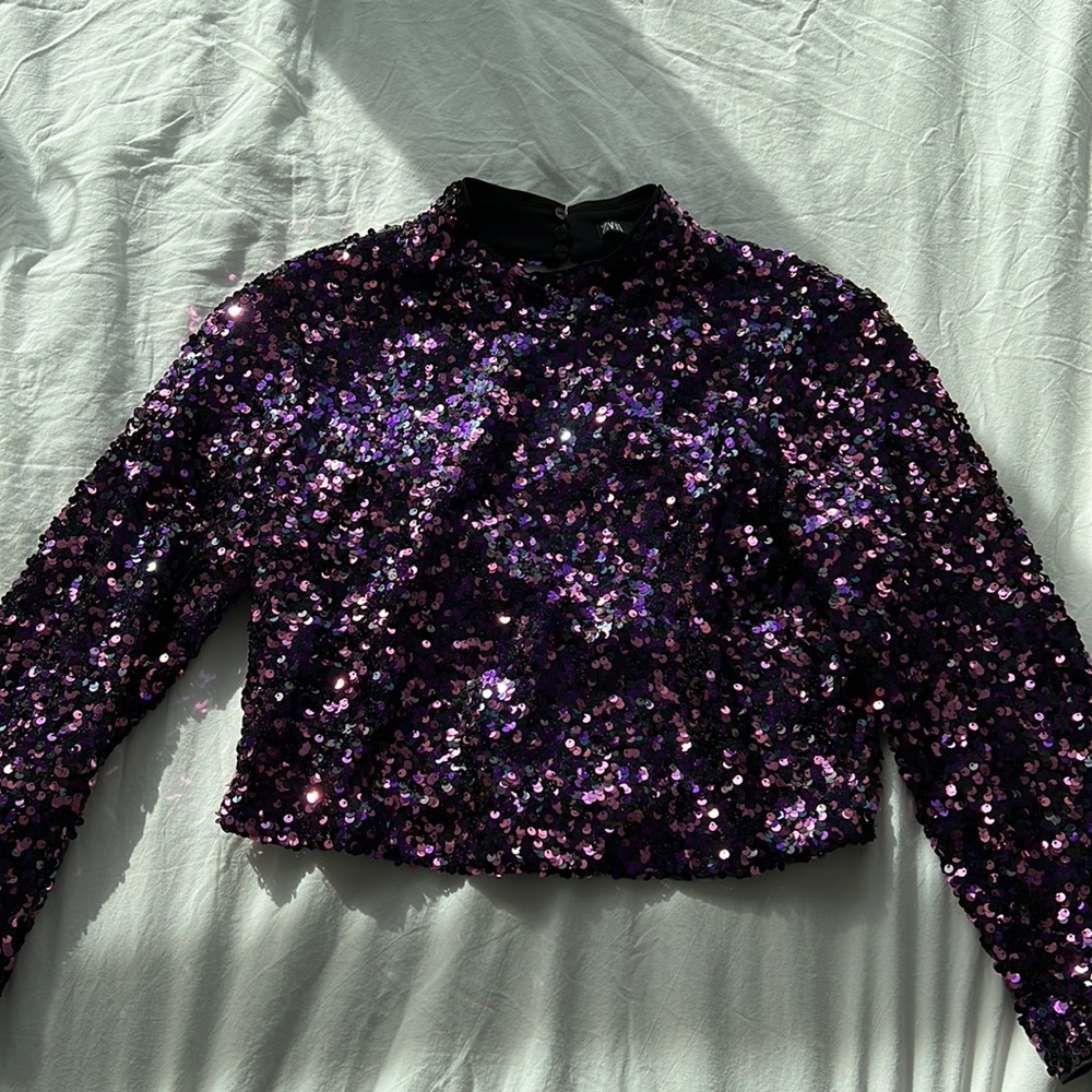 Zara top. Get in time for New Year’s Eve!!!✨✨✨